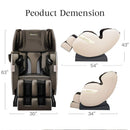 Real Relax Massage Chair, Full Body Zero Gravity Shiatsu Massage Recliner with Bluetooth Heat Foot Roller, FAVOR-03 Plus(Brown and Khaki) Brown