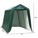 7' x 12' Outdoor Enclosed Carport Shed with All-Steel Metal Frame and Waterproof Ripstop Cover