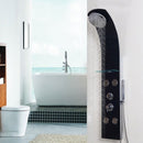 55" Black Rainfall Shower Panel w- Massage Jets