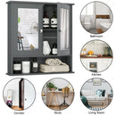 Bathroom Wall Mount Mirror Cabinet Organizer-Gray