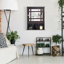 Wall Mounted and Mirrored Bathroom Cabinet-Brown