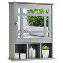 Wall Mounted and Mirrored Bathroom Cabinet-Gray
