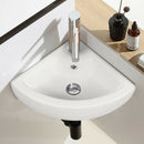 Wall Mount Corner Ceramic Vessel Sink Angled Art Basin