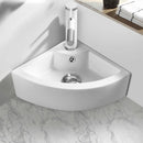 Wall Mount Corner Ceramic Vessel Sink Angled Art Basin