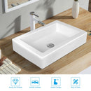 22.5" x 16" Rectangle Bathroom Vessel Sink with Pop-up Drain