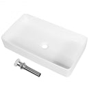 24" x 14" Rectangle Bathroom Vessel Sink with Pop-up Drain