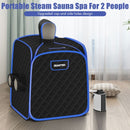 800W 2 Person Portable Steam Sauna Tent SPA with Hat Side Holes 3L Steamer-Black