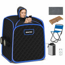 800W 2 Person Portable Steam Sauna Tent SPA with Hat Side Holes 3L Steamer-Black