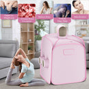 800W 2 Person Portable Steam Sauna Tent SPA with Hat Side Holes 3L Steamer-Pink