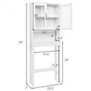 Over the Toilet Storage Cabinet Bathroom Space Saver with Tempered Glass Door