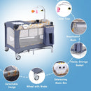 Foldable 2 Color Baby Crib Playpen Playard-Gray