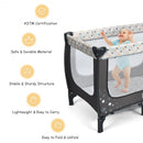 Portable Baby Playpen with Mattress Foldable Design-Gray