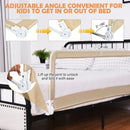 59" Extra Long Folding Breathable Baby Children Toddlers Bed Rail Guard with Safety Strap-Beige