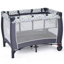 Foldable Travel Baby Crib Playpen Infant Bassinet Bed w- Carry Bag-Gray