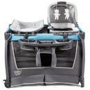 4-in-1 Convertible Portable Baby Play yard with Toys and Music Player-Blue