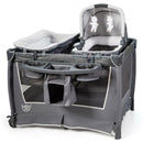 4-in-1 Convertible Portable Baby Play yard with Toys and Music Player-Gray