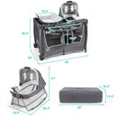 4-in-1 Convertible Portable Baby Play yard with Toys and Music Player-Gray