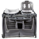 4-in-1 Convertible Portable Baby Play yard with Toys and Music Player-Gray