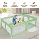 Extra-Large Safety Baby Fence with 50 Ocean Balls-Green