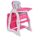 3 in 1 Infant Table and Chair Set Baby High Chair-Red