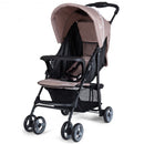 5-Point Safety System Foldable Lightweight Baby Stroller-Coffee