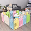 Foldable Baby Playpen 14 Panel Activity Center Safety Play Yard-Multicolor