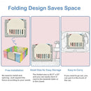 Foldable Baby Playpen 14 Panel Activity Center Safety Play Yard-Multicolor