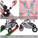 2 in 1 High Landscape Convertible Reversible Bassinet Pram-Pink