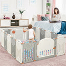 16 Panel Activity Safety Baby Playpen w- Lock Door-Beige