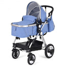 Folding Aluminum Baby Stroller Baby Jogger with Diaper Bag-Blue