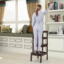 Wooden Kids Kitchen Learning Toddler Tower with Safety Rail