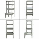 Wooden Kids Kitchen Learning Toddler Tower with Safety Rail