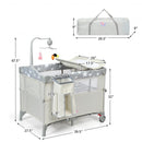 5-in-1  Portable Baby Beside Sleeper Bassinet Crib Playard with Diaper Changer-Beige