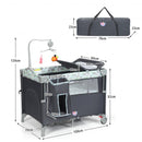5-in-1  Portable Baby Beside Sleeper Bassinet Crib Playard with Diaper Changer-Gray