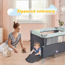 5-in-1  Portable Baby Beside Sleeper Bassinet Crib Playard with Diaper Changer-Gray