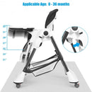 A-Shaped High Chair with 4 Lockable Wheels-Gray