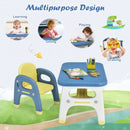 Kids Activity Table and Chair Set with Montessori Toys for Preschool and Kindergarten-Blue