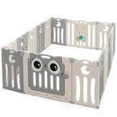 16-Panel Baby Activity Center Play Yard with Lock Door -Beige