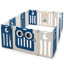16-Panel Baby Activity Center Play Yard with Lock Door -Blue