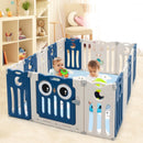 16-Panel Baby Activity Center Play Yard with Lock Door -Blue