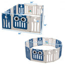 16-Panel Baby Activity Center Play Yard with Lock Door -Blue