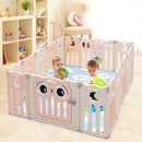 16-Panel Baby Activity Center Play Yard with Lock Door -Pink