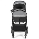 2-in-1 Foldable Pushchair Newborn Infant Baby Stroller-Gray