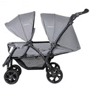 Foldable Lightweight Front Back Seats Double Baby Stroller-Gray