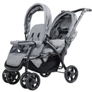 Foldable Lightweight Front Back Seats Double Baby Stroller-Gray