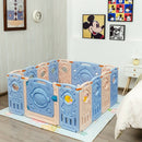 14-Panel Foldable Playpen Kids Activity Center with Lockable Door