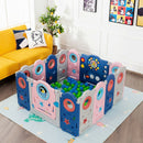 14-Panel Foldable Baby Playpen Kids Safety Play Center with Lockable Gate