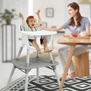 4 in 1 Baby Convertible Toddler Table Chair Set with PU Cushion-Gray