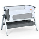 Baby Bassinet Bedside Sleeper with Storage Basket and Wheel for Newborn-Gray