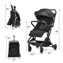 Foldable Lightweight Baby Travel Stroller for Airplane-Black